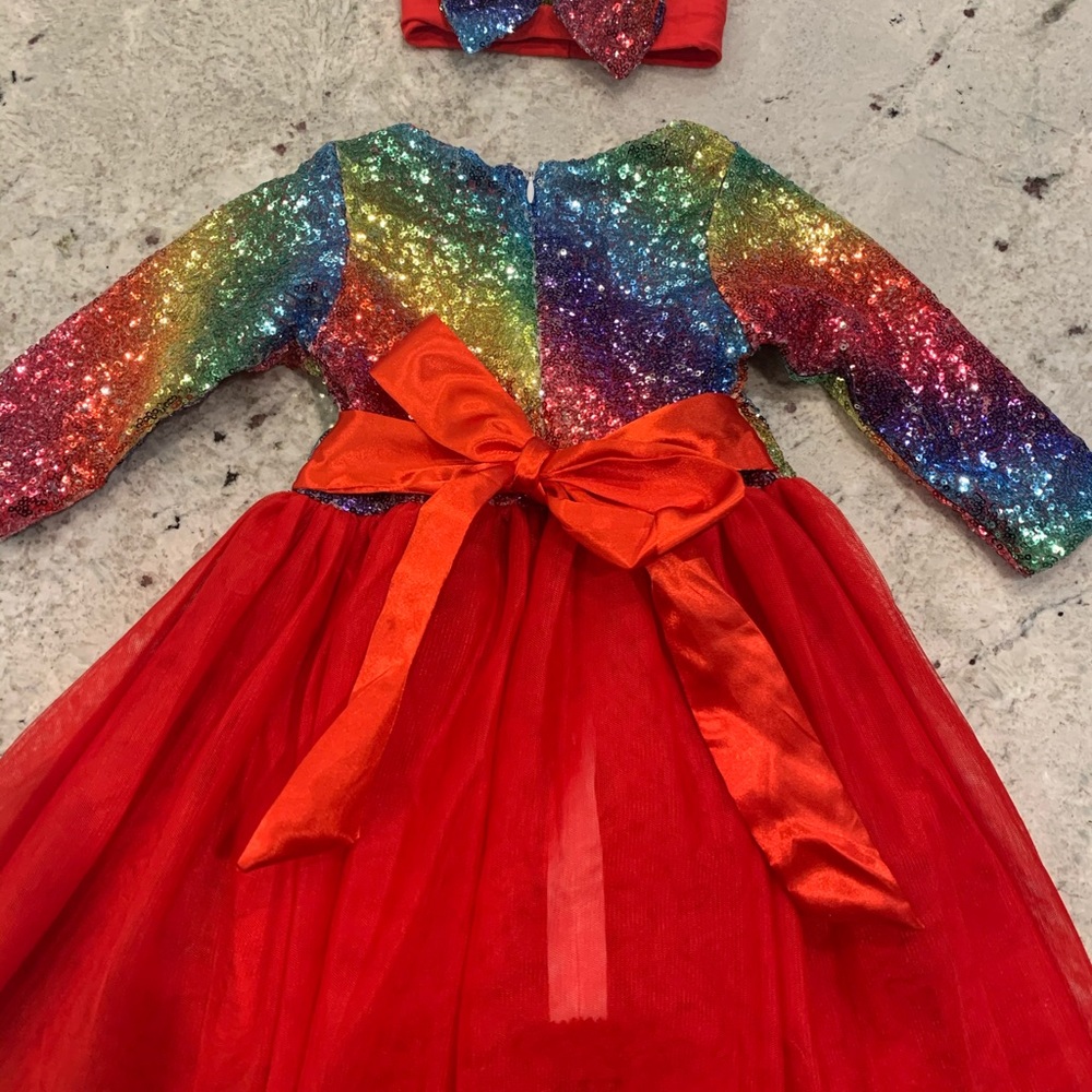 Rainbow sequin infant dress